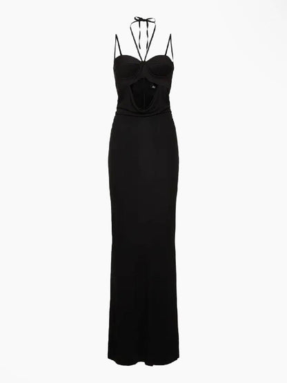 ANDREADAMO Jersey Long Dress With Corset