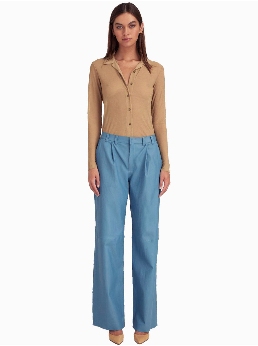 SPRWMN Deep Pleat Leather Trouser