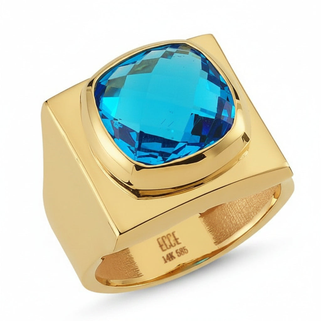 Ecce Aquamarine Chevalier Ring
