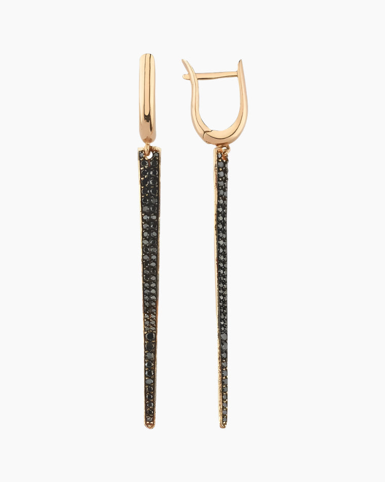 ECCE Black Diamond Pointed Hoop Earring