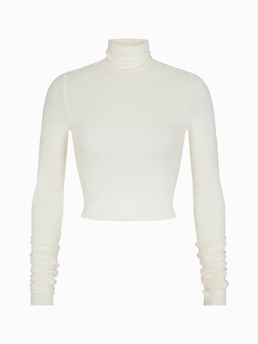 ETERNE Cropped Fitted Turtleneck Top