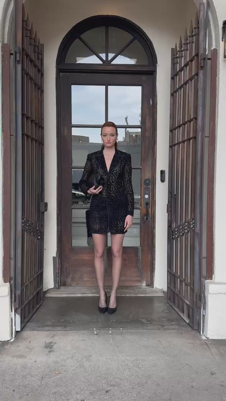 SITUATIONIST Cheetah Print Lace Blazer