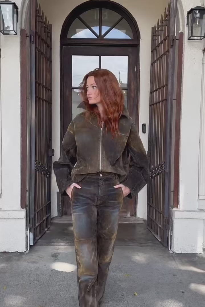 FACON JACMIN Palerma Pants in Brown Velvet