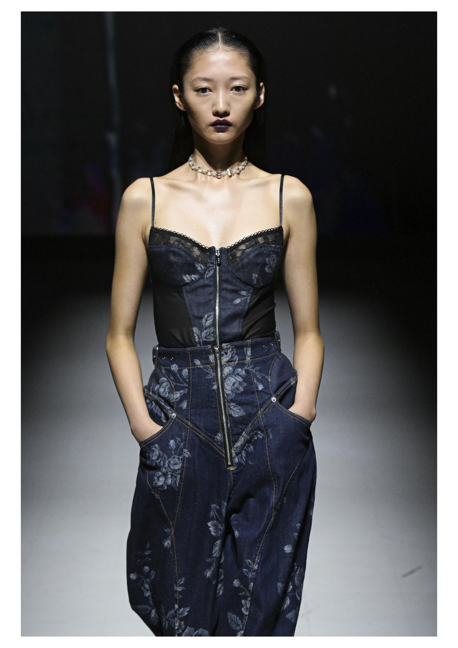FETICO Rose Denim Bustier