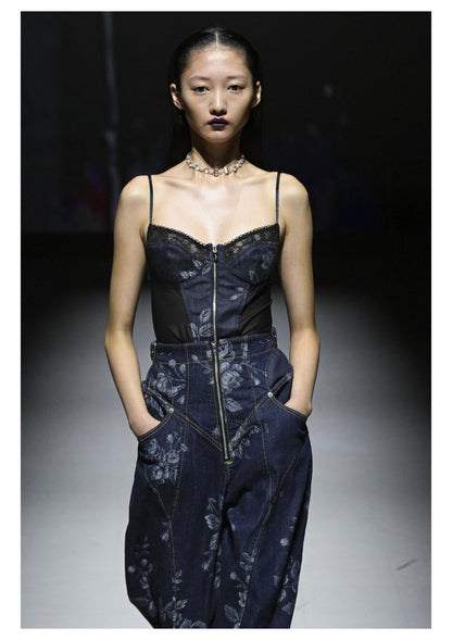 FETICO Rose Denim Bustier