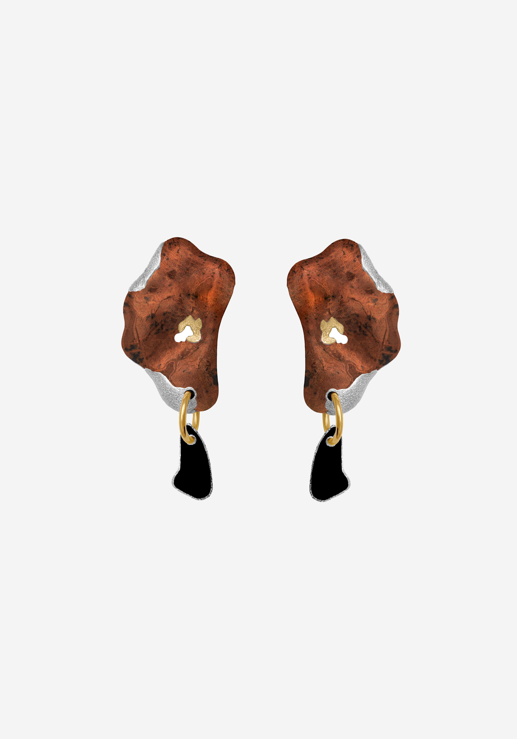 MONICA SORDO Laberinto Brown Earrings