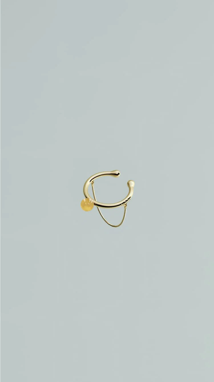 MAM 18k Gold Midi Chain Ring with Aventurine