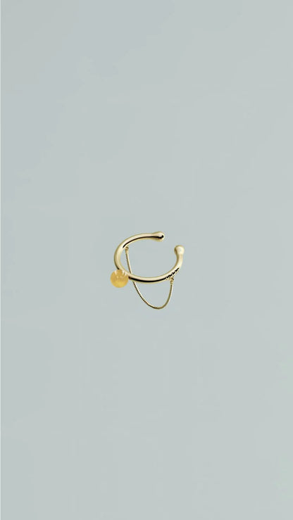 MAM 18k Gold Midi Chain Ring with Aventurine