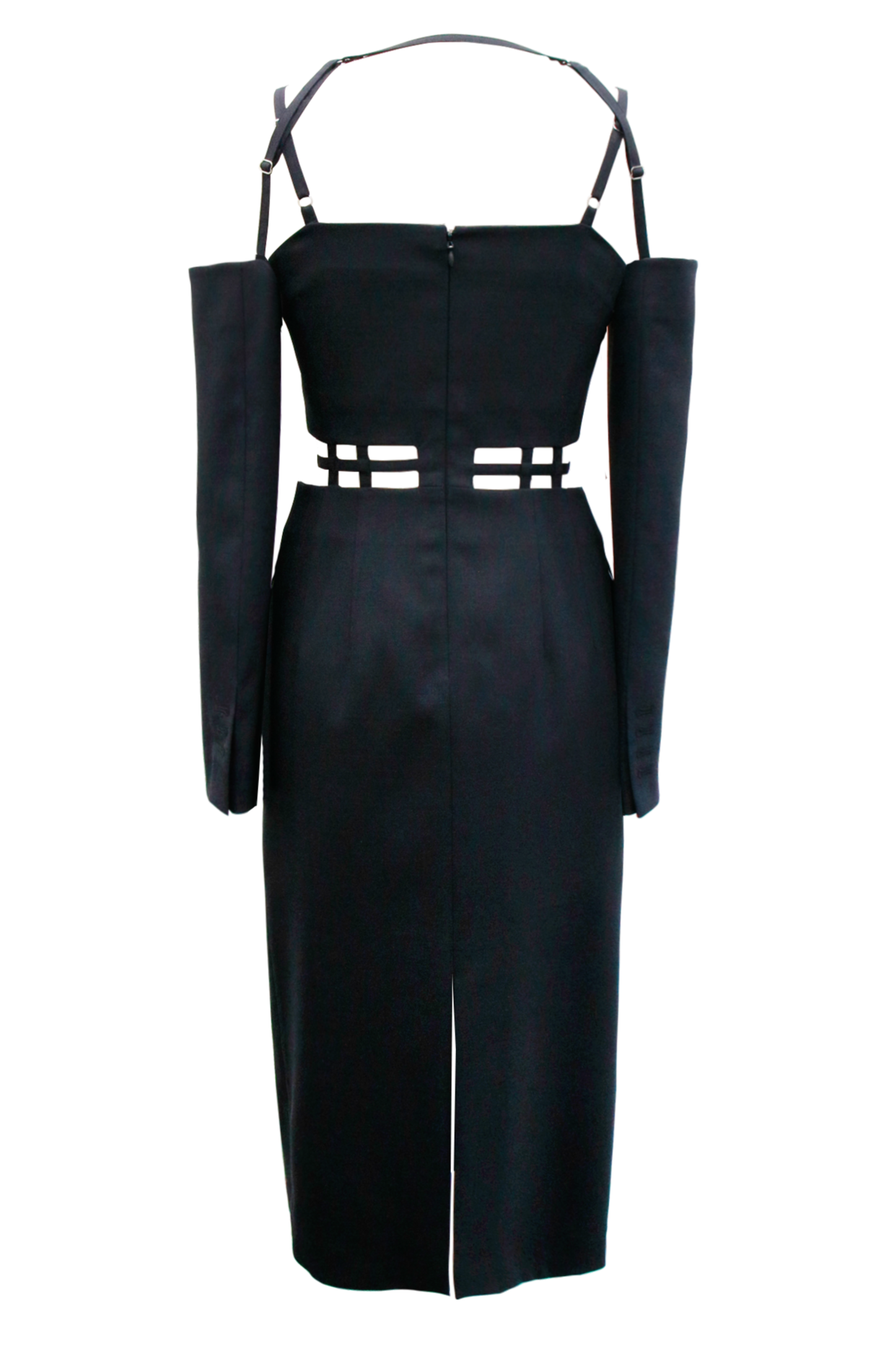 STUDIO J KOO Detachable Sleeve Wool-Blend Dress