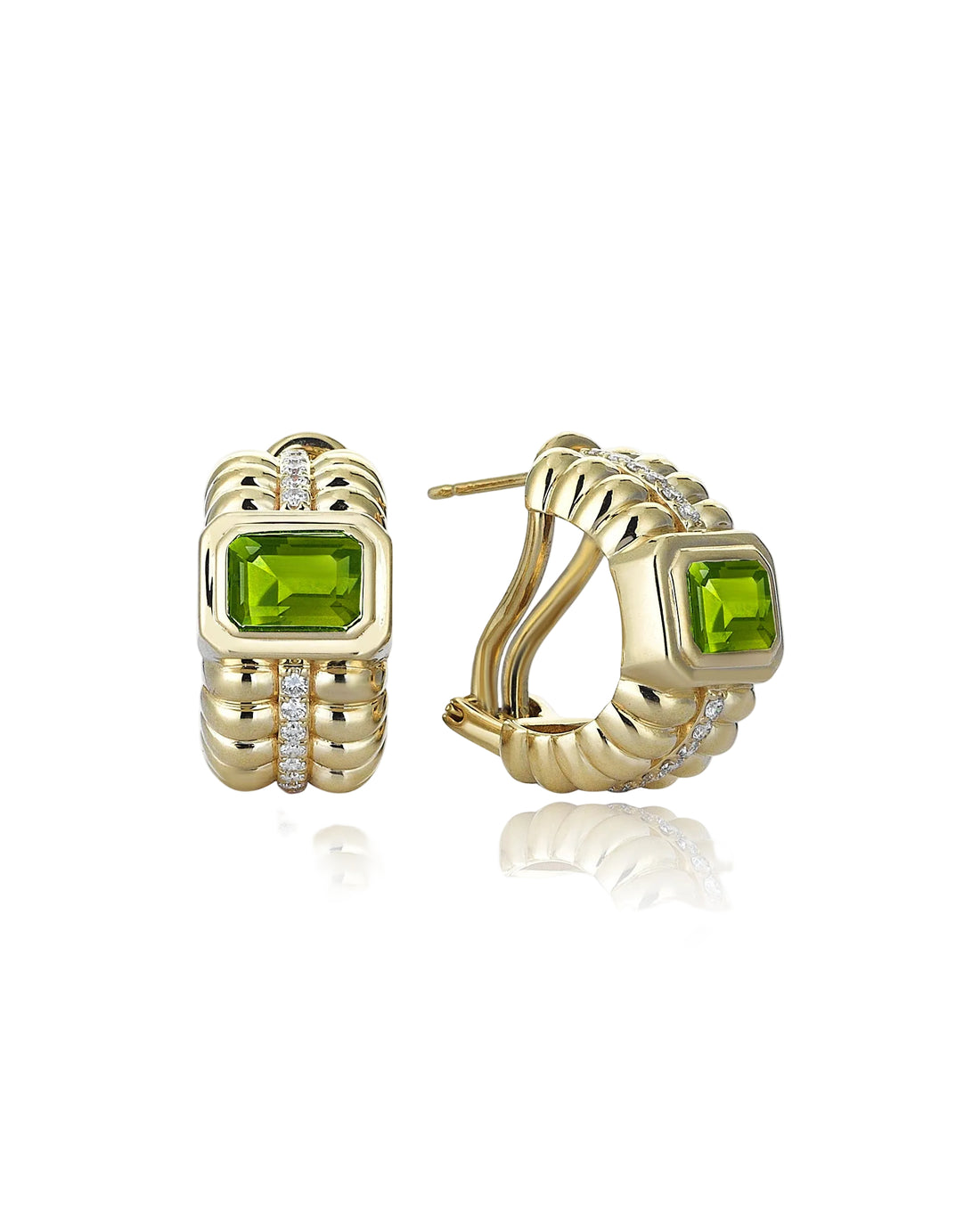 SIM AND ROZ Morphose Peridot Earrings