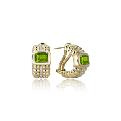 SIM AND ROZ Morphose Peridot Earrings